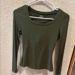 Olive Green Long Sleeve Top